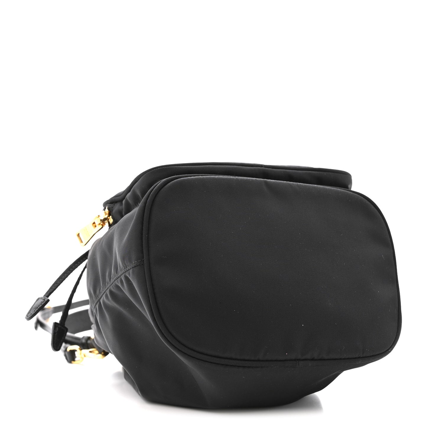 Re-Nylon Saffiano Duet Bucket Crossbody Bag Black