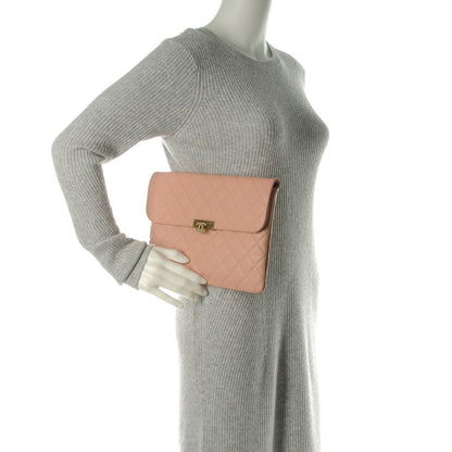 Chanel Caviar Quilted Medium Golden Class Pouch Light Pink 2 of 7