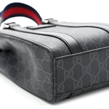 Gucci GG Supreme Monogram Appia Calfskin Web Mini Tote Bag Black 8 of 9