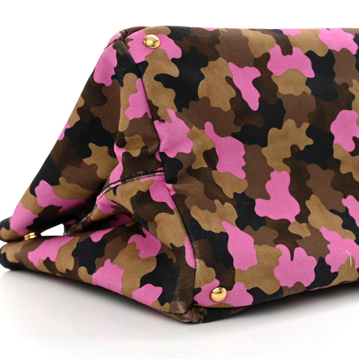 Prada Canapa Camouflage Tote Pink Brown 1664972 – FASHIONPHILE