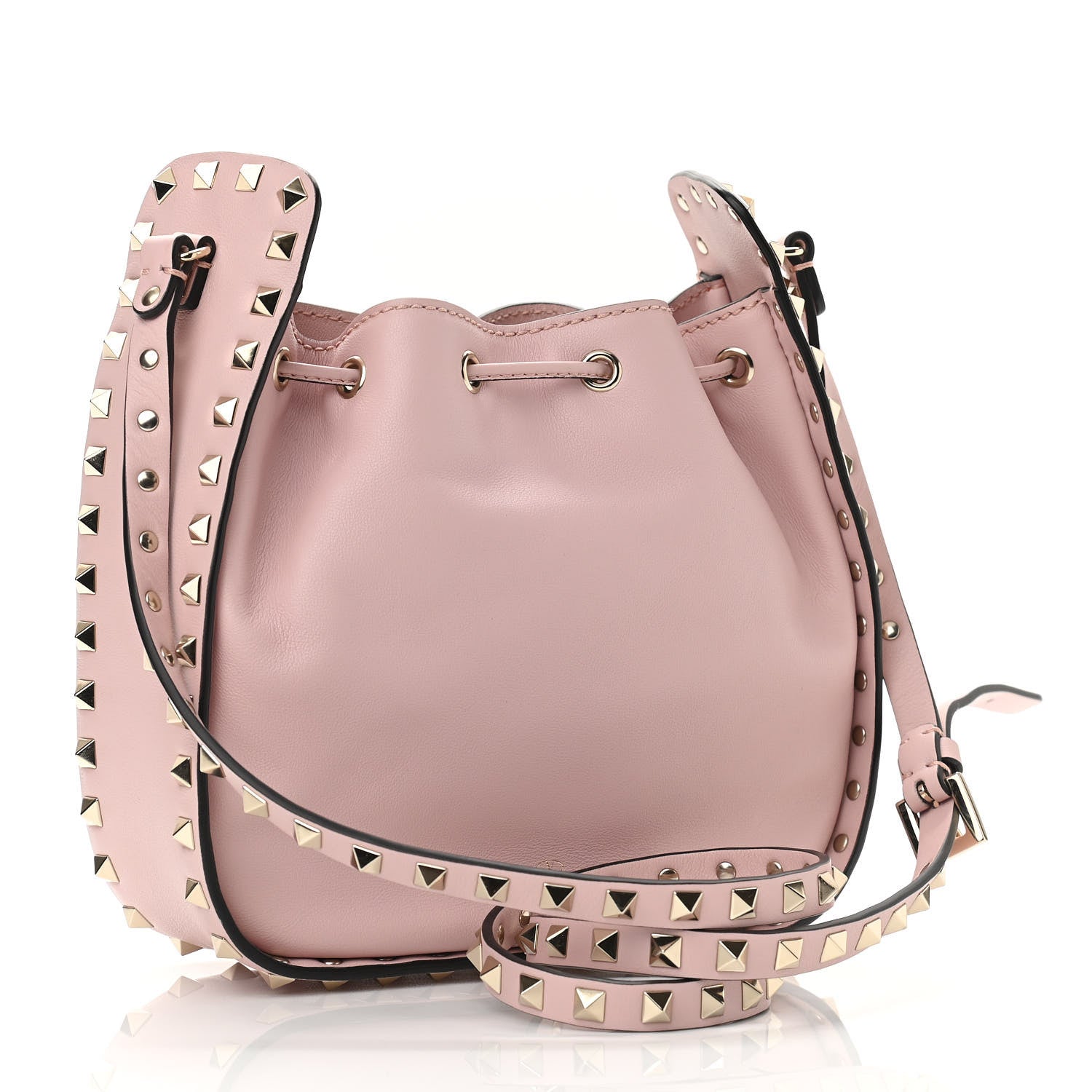 Valentino Garavani Vitello Rockstud Bucket Bag Water Rose 3 of 9