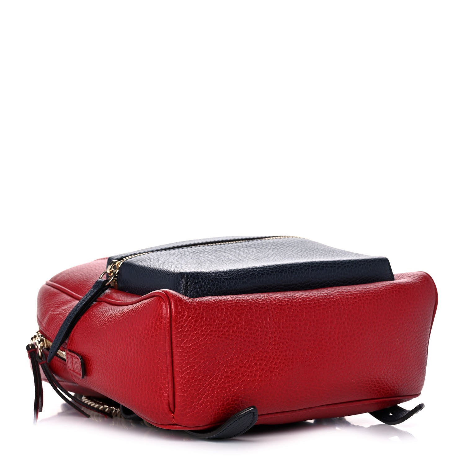 Gucci Pebbled Calfskin Bi-Color Soho Chain Backpack Red Navy 4 of 12