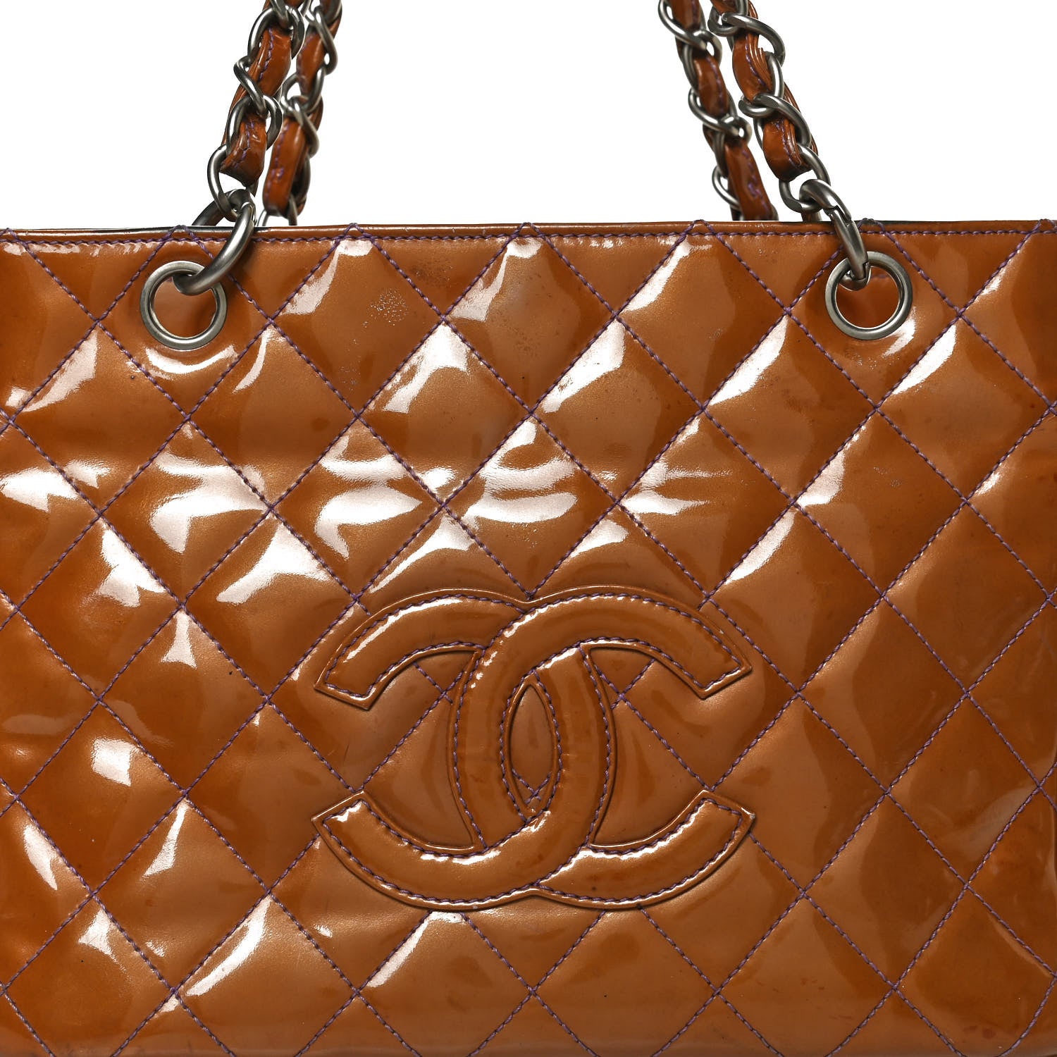 Chanel Patent Petit Timeless Shopping Tote PTT Brown 9 of 11