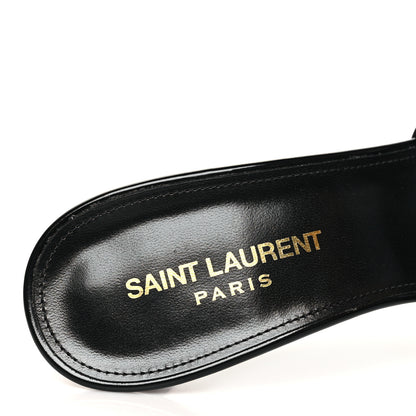 Saint Laurent Calfskin Tribute 85 Slide Sandals 38 Black 8 of 9
