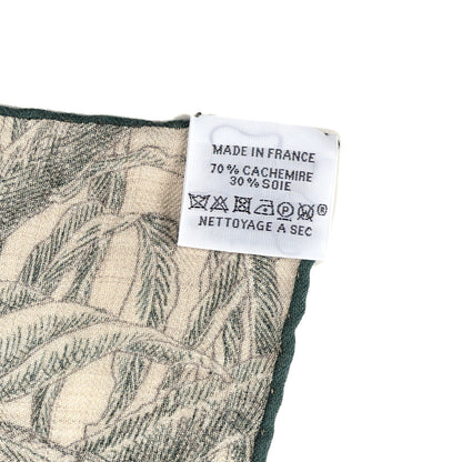 Hermes Cashmere Silk All 'Orto Botanico Di Palermo Shawl 140 Vert Loden Naturel Encre 2 of 3