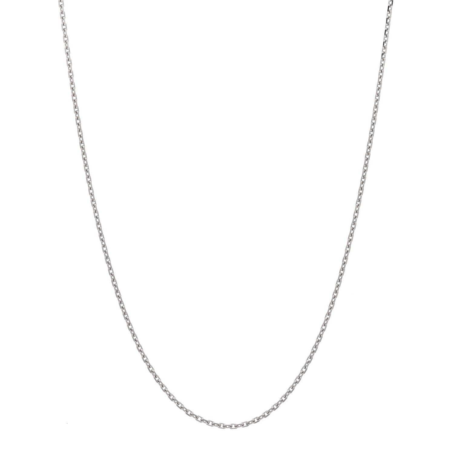 Van Cleef & Arpels 18K White Gold Trace Chain Necklace 50cm 1 of 7