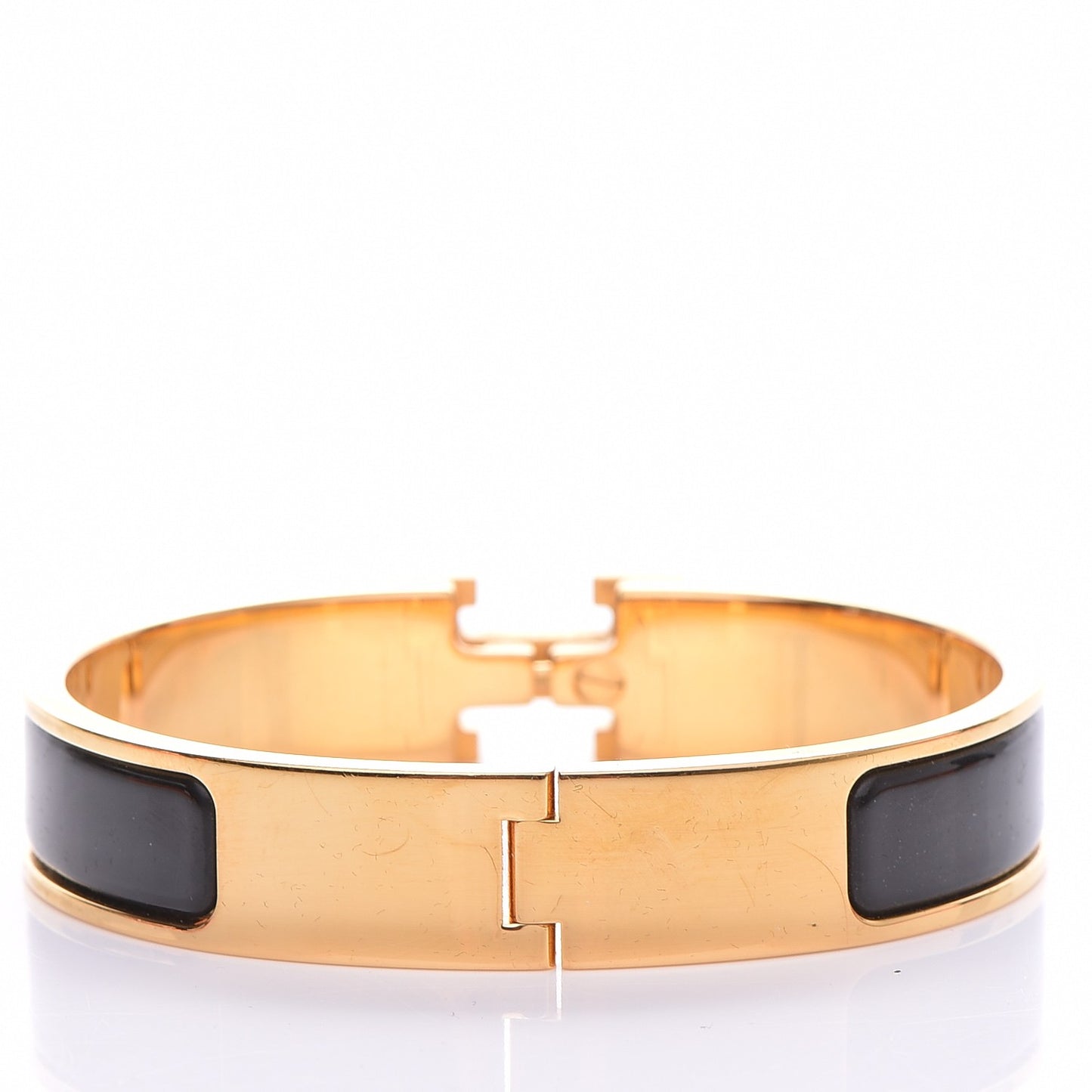 Enamel Narrow Clic Clac H Bracelet PM Black