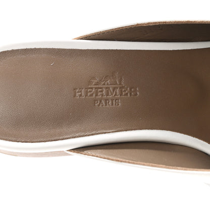 Hermes Calfskin Oz Mules 35 White 7 of 9