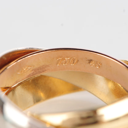 Cartier 18K Pink Yellow White Gold Classic Trinity Ring 48 4.5 3 of 7