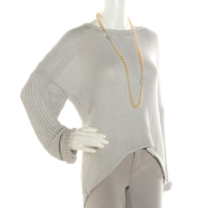 Chanel Graduated Pearl CC Long Necklace Silver 2 of 5