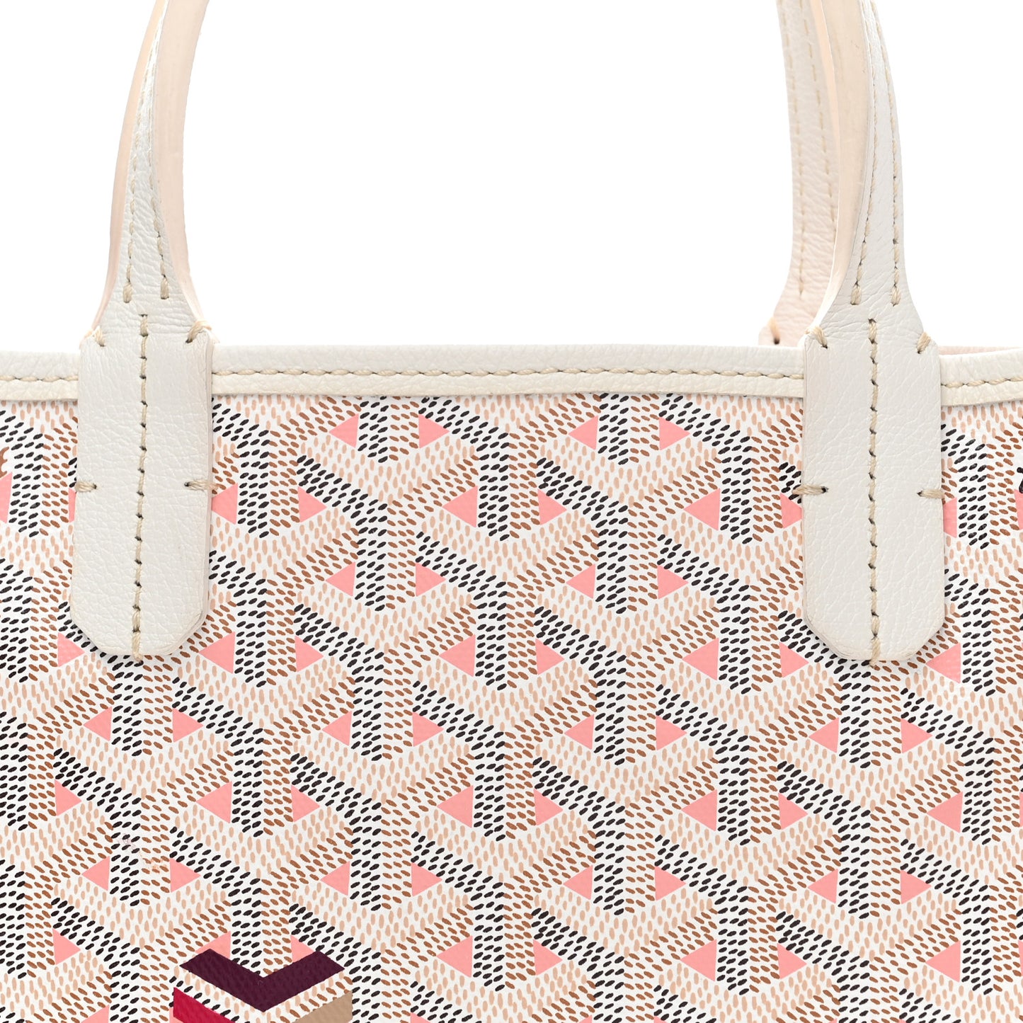 Goyardine Poitiers Claire Voie Tote White Pink