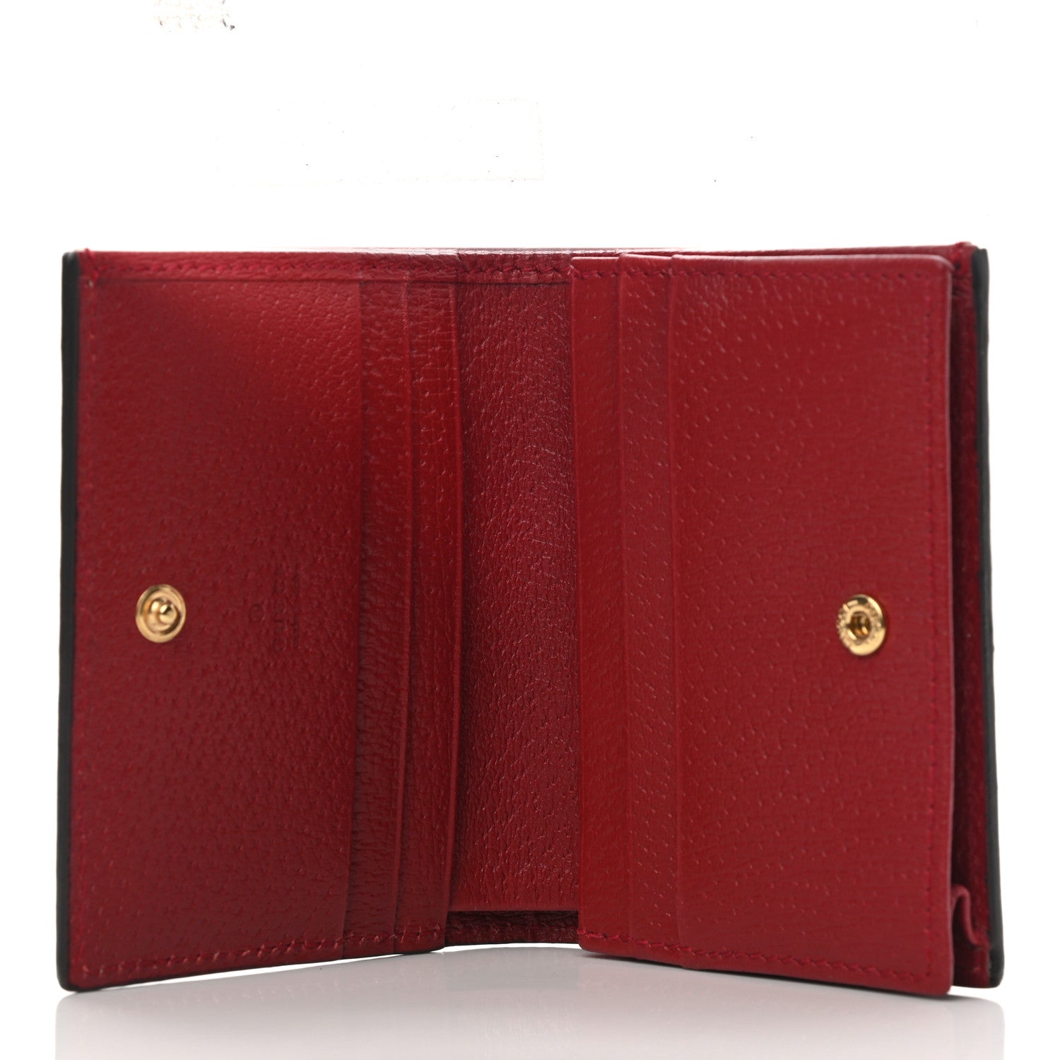 Gucci GG Supreme Monogram Tian Card Case Beige Multicolor Red 3 of 5
