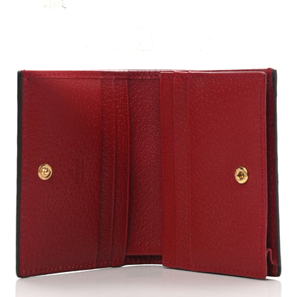 Gucci GG Supreme Monogram Tian Card Case Beige Multicolor Red 3 of 5