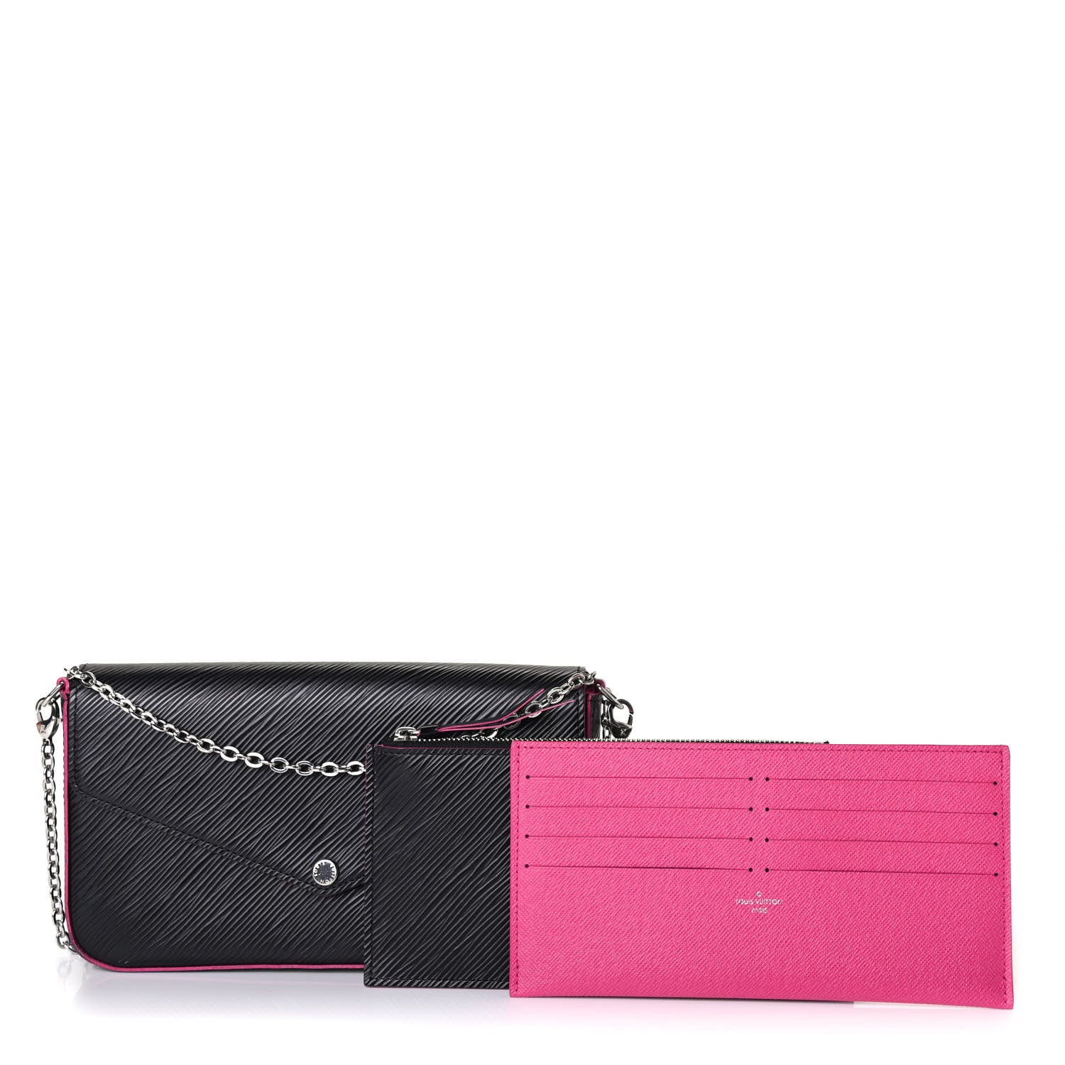 Louis Vuitton Epi Pochette Felicie Black Hot Pink 1 of 4