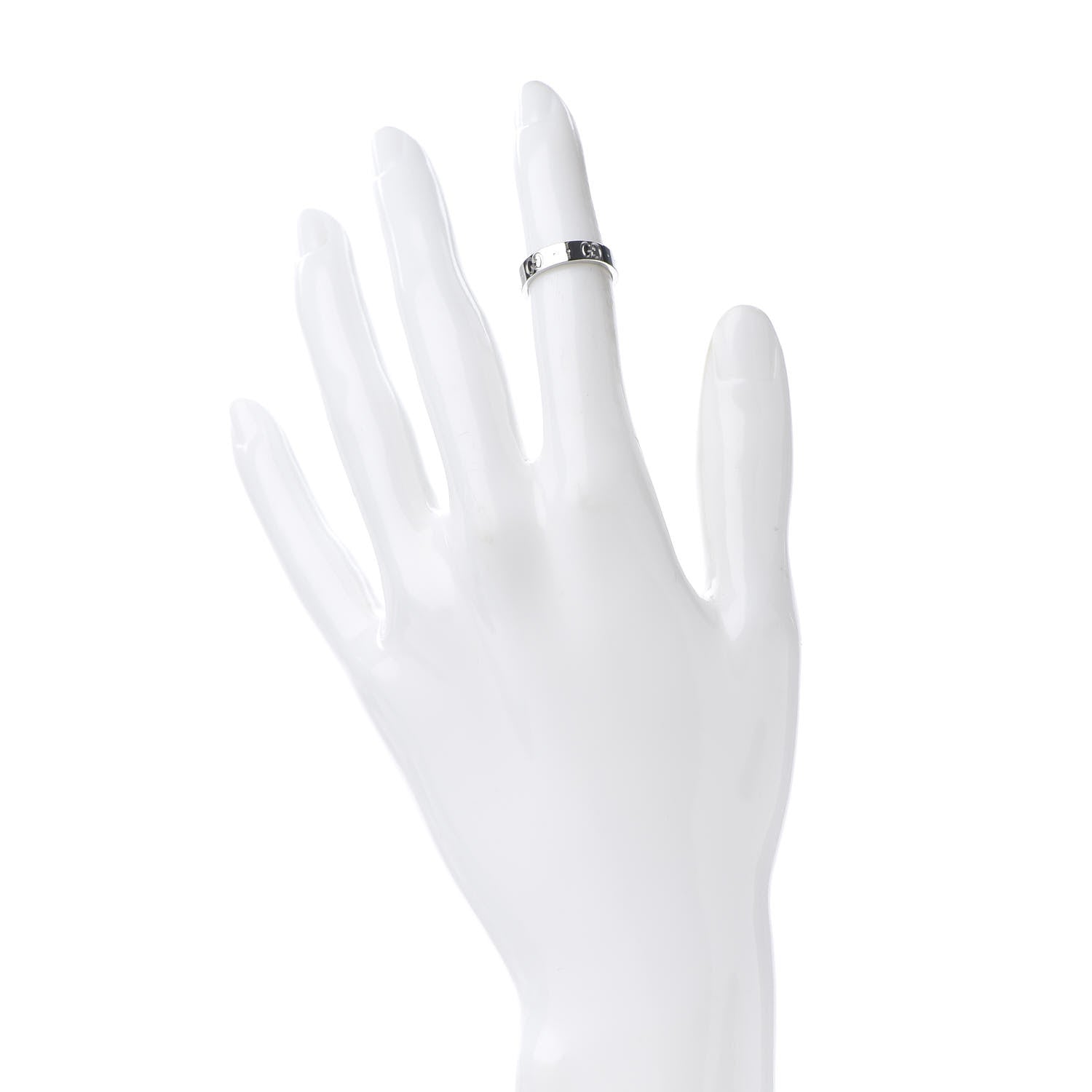 Gucci 18K White Gold 4mm Icon Thin Band Ring 46 3.75 2 of 6