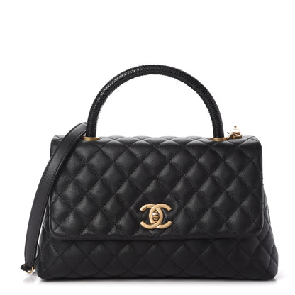 Chanel Caviar Lizard Embossed Quilted Small Coco Handle Flap 1 of 10