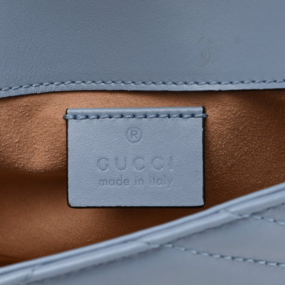 Gucci Calfskin Matelasse Super Mini GG Marmont Shoulder Bag Porcelain Light Blue 6 of 9