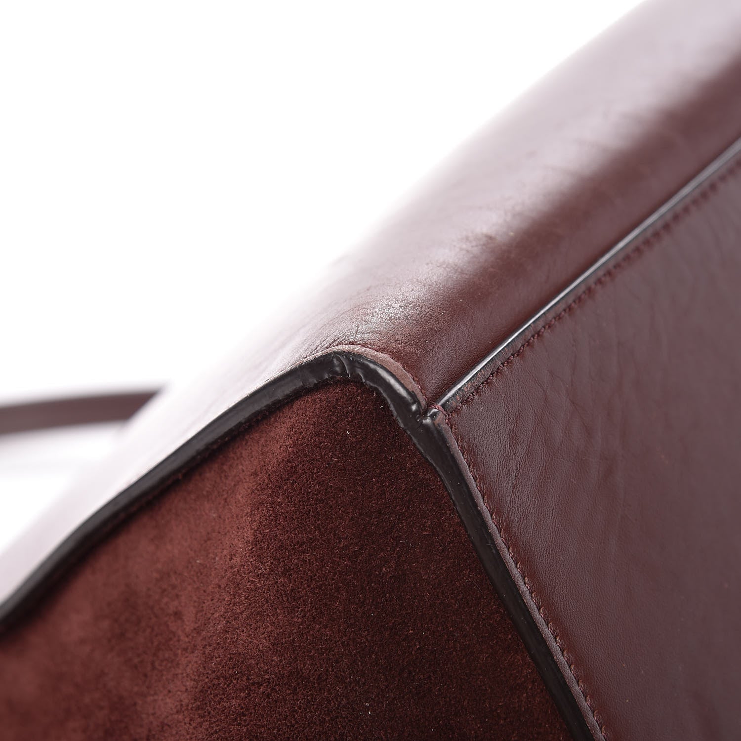 Celine Smooth Calfskin Suede Large Trapeze Burgundy 20 of 21