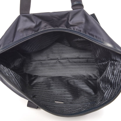 Prada Tessuto Nylon Saffiano Duffel Bag Blue 5 of 9