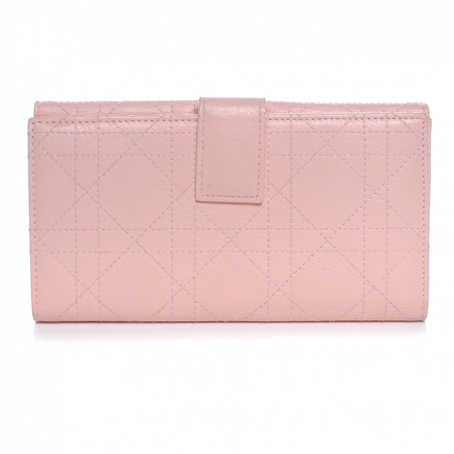 Leather Stitched Lady Cannage Wallet Pink