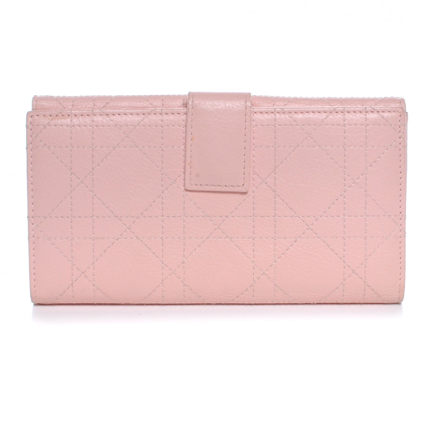 Christian Dior Leather Stitched Lady Cannage Wallet Pink 3 of 7