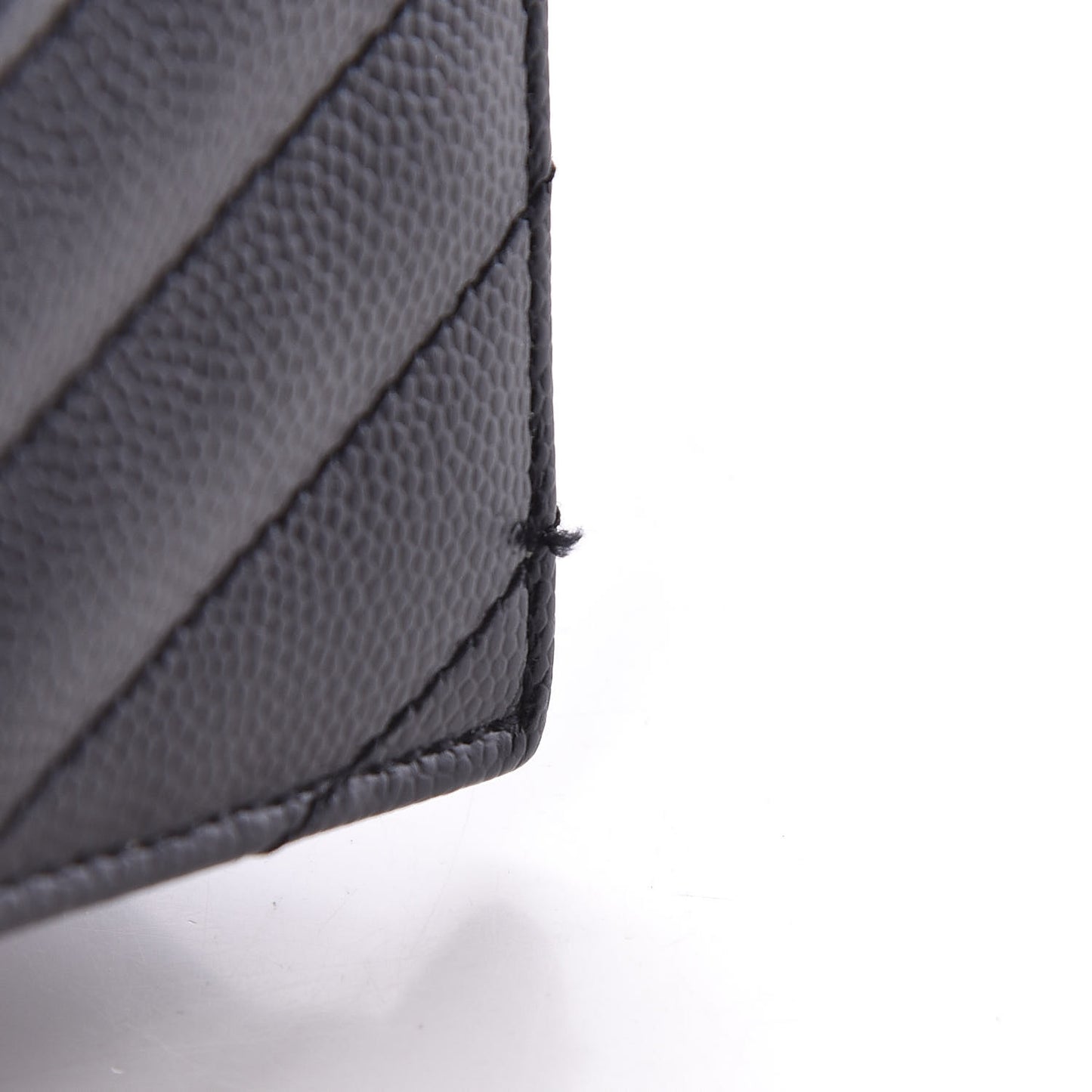 Grain De Poudre Matelasse Chevron Monogram Envelope Chain Wallet Black