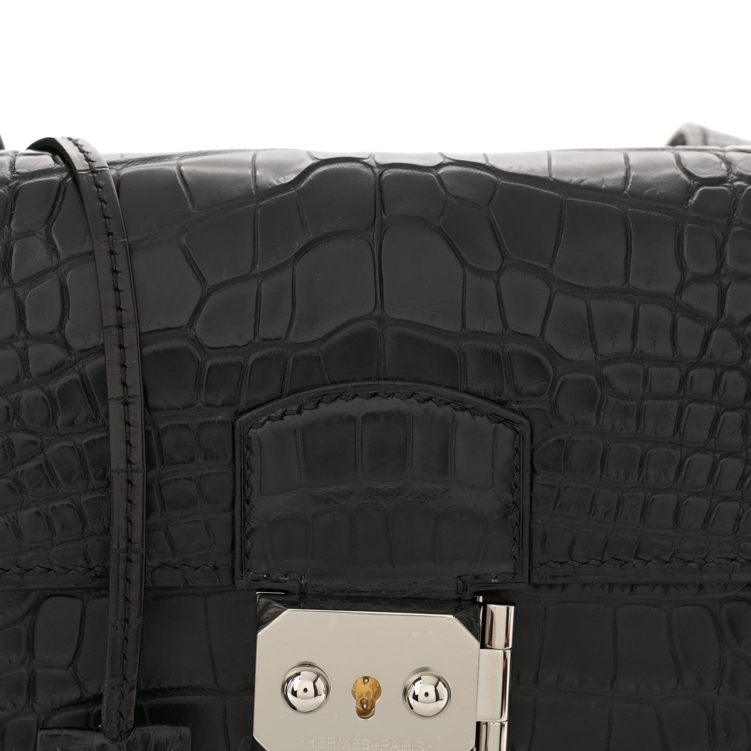 Hermes Matte Alligator Sac A Depeches 21 Messenger Bag Black 8 of 10
