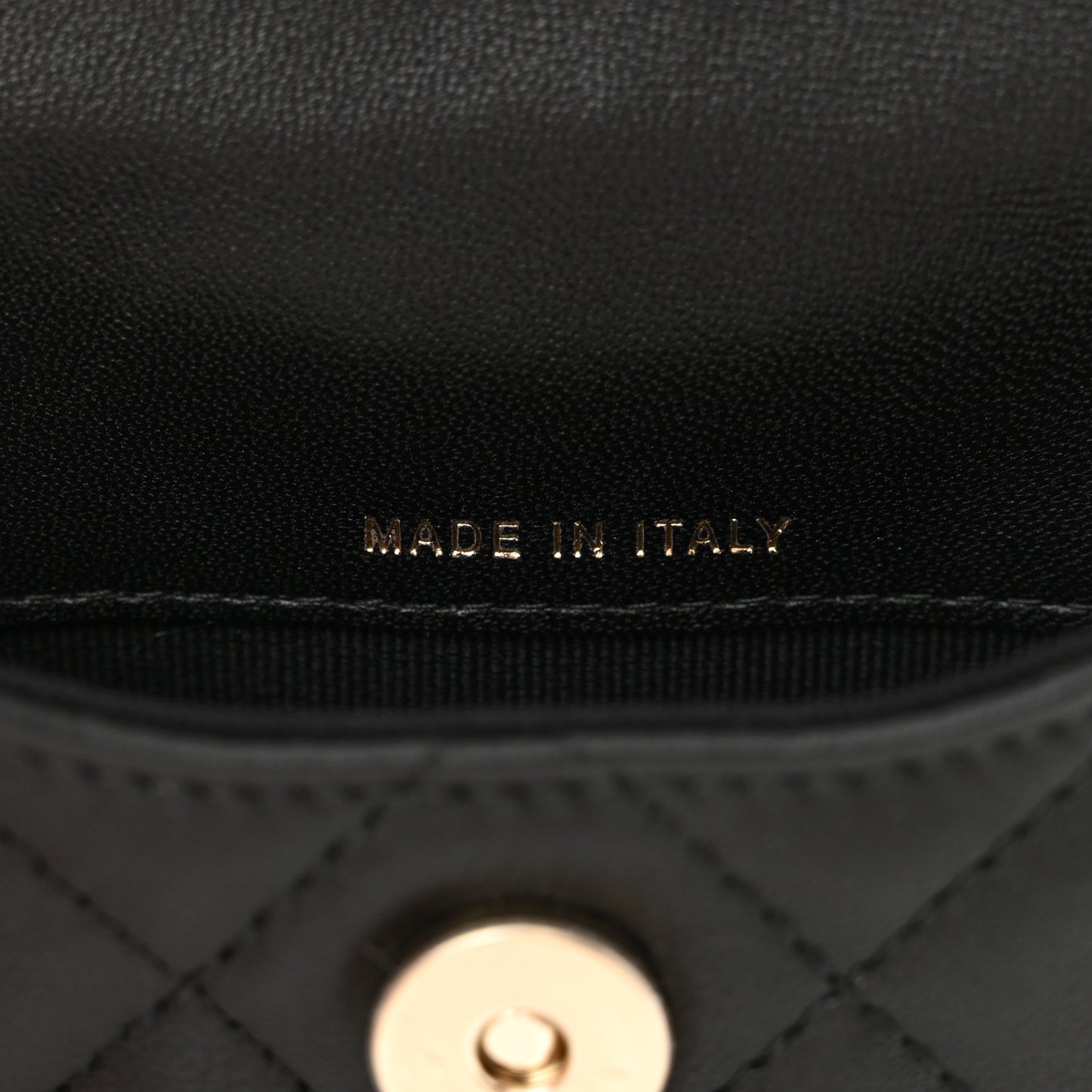 Lambskin Quilted Pearl Chain Belt Bag Black
