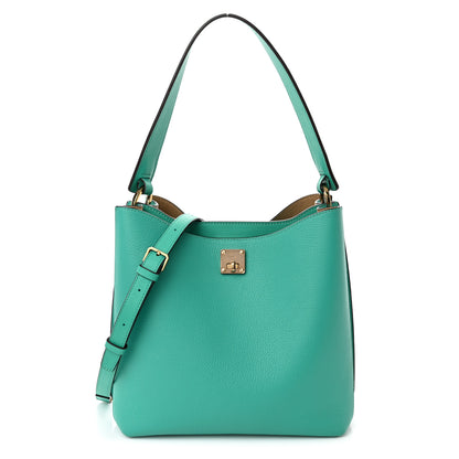 MCM Grained Calfskin Medium Milla Hobo Oasis Green 1 of 17