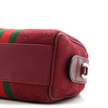 Gucci GG Supreme Monogram Textured Dollar Calfskin Web Super Mini Ophidia Top Handle Bowler Bag Rosso Ancora 10 of 10