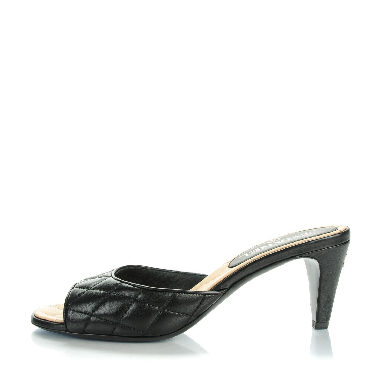 Lambskin Quilted CC Mules 38.5 Black
