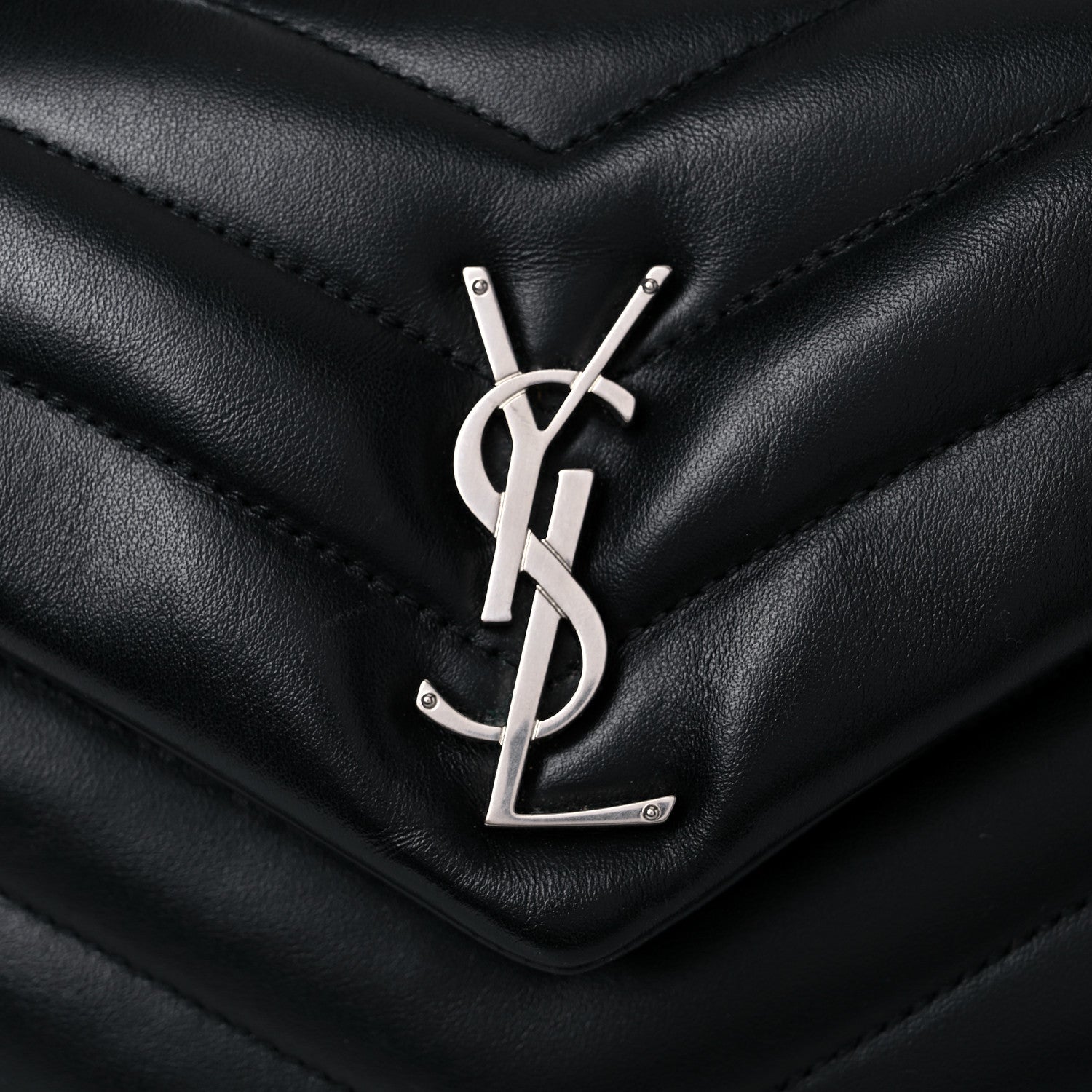 Saint Laurent Calfskin Y Quilted Monogram Small Loulou Chain Satchel Black 15 of 15