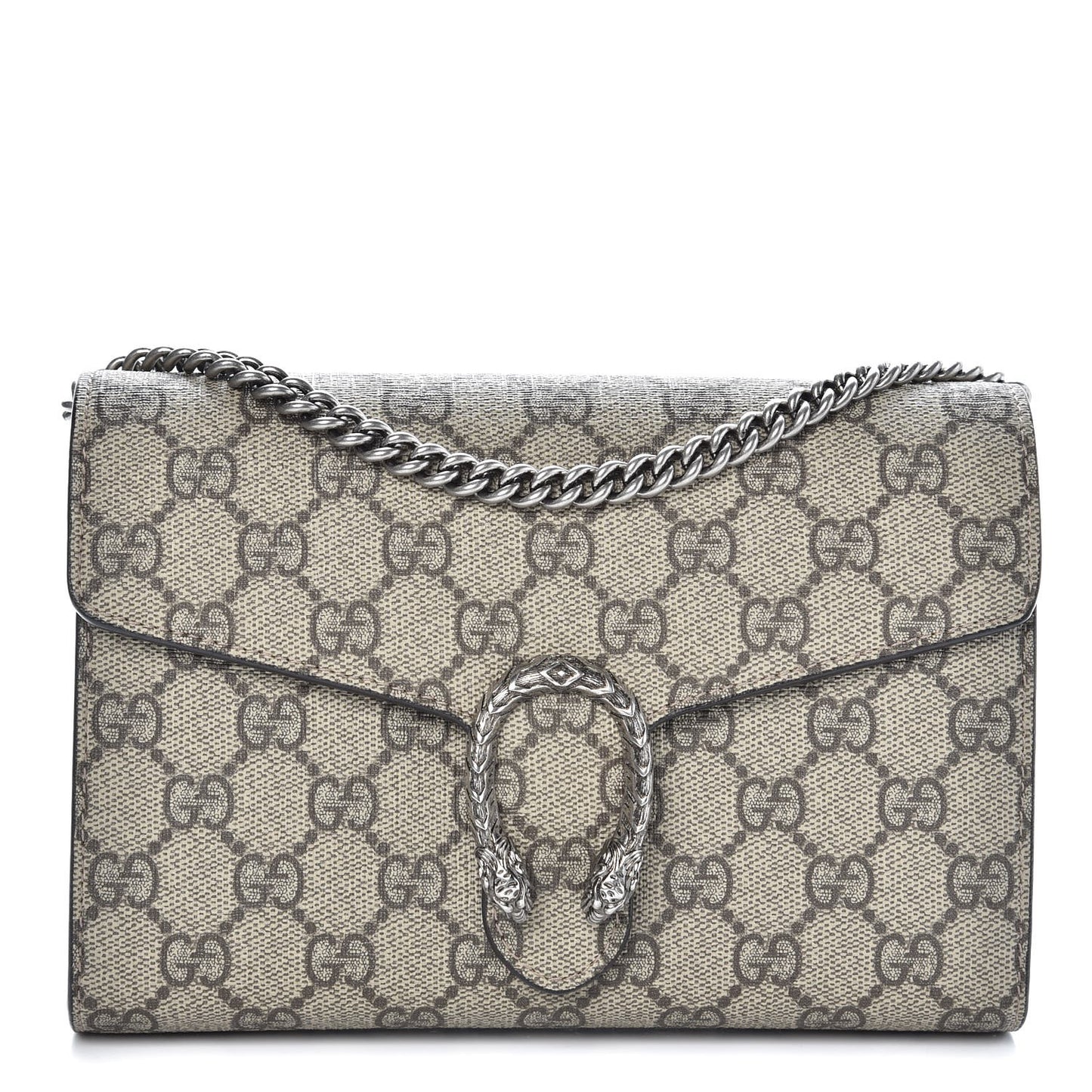 GG Supreme Monogram Mini Dionysus Chain Wallet Beige Taupe