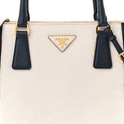 Prada Saffiano Lux Colorblock Medium Galleria Double Zip Tote Talco Baltico 8 of 11