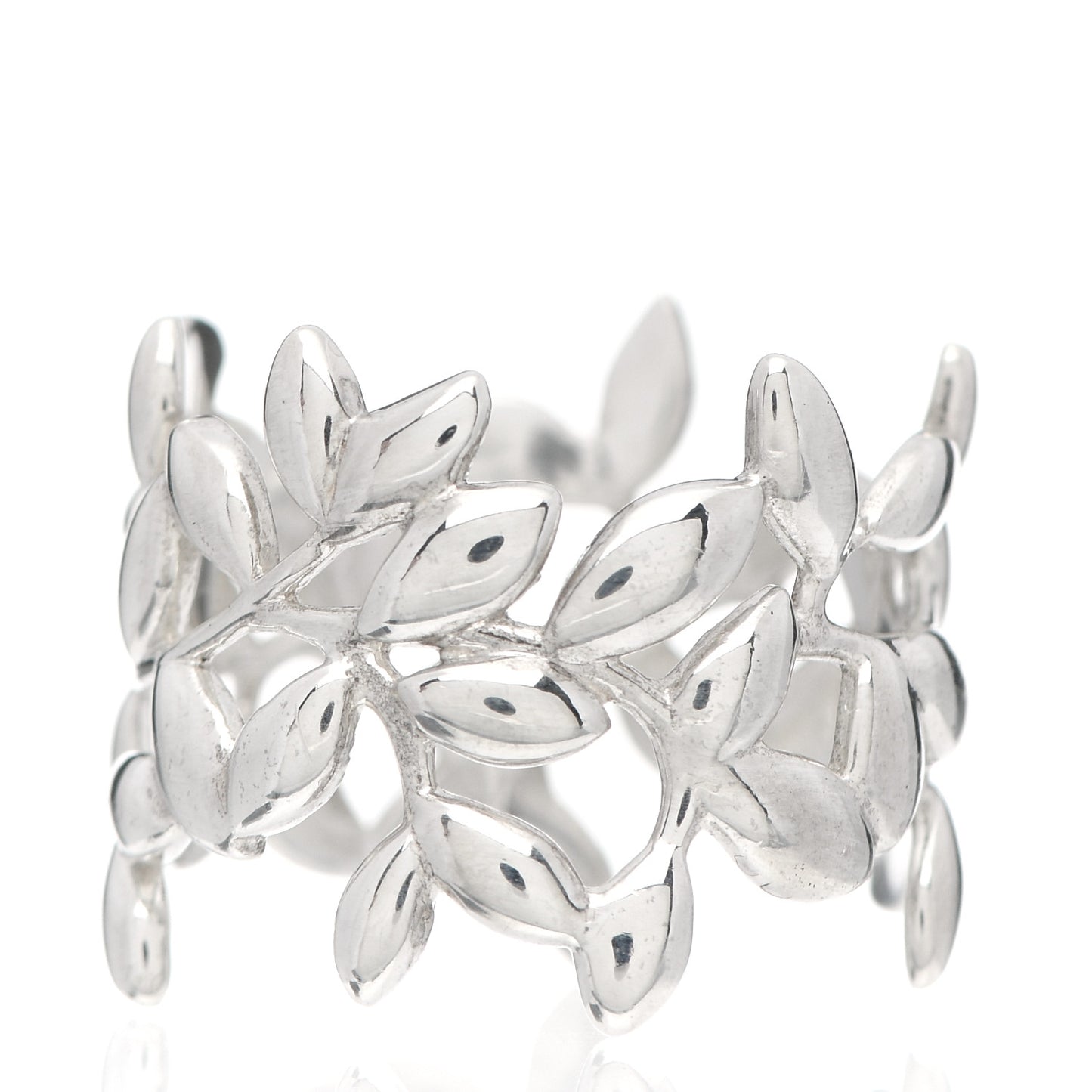 Sterling Silver Wide Paloma Picasso Olive Leaf Band Ring 54 7