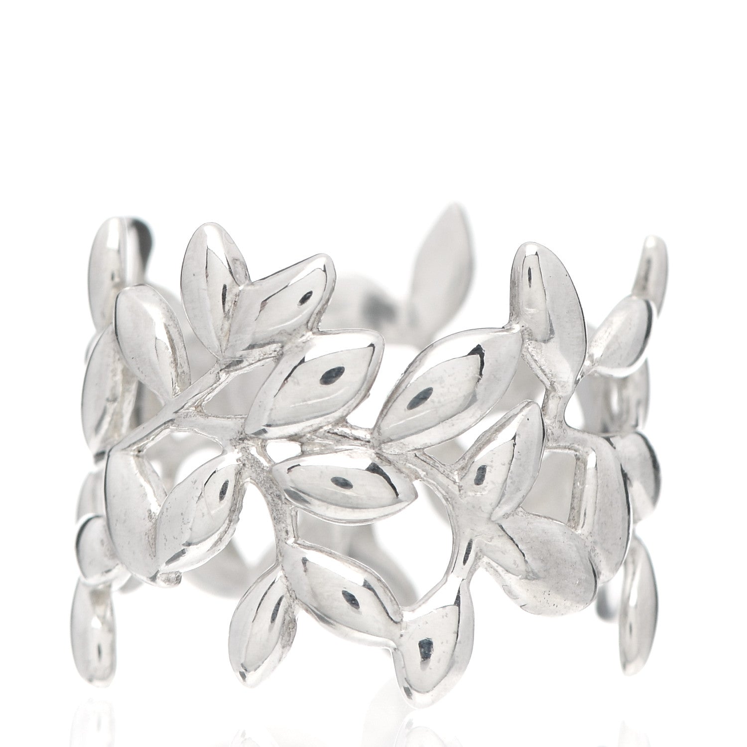 Tiffany Sterling Silver Wide Paloma Picasso Olive Leaf Band Ring 54 7 3 of 4