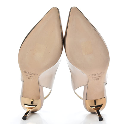 Jimmy Choo Mirror Erin 60 Slingback Pumps 37.5 Gold 5 of 8