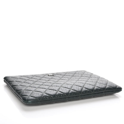 Chanel Woven Lambskin Quilted Medium Cosmetic Case Green 4 of 8