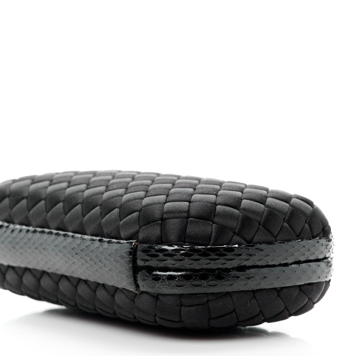 Bottega Veneta Satin Intreccio Impero Ayers Knot Clutch Black 9 of 12