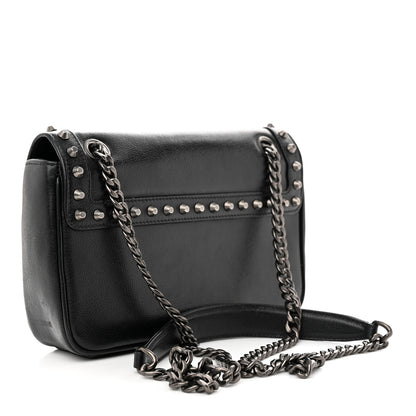 Prada Glace Calfskin Studded Crossbody Black 3 of 15