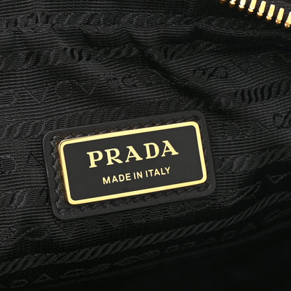 Prada Jacquard Saffiano Triangolo Symbole Embroidered Pocket Single Snap Buckle Messenger Flap Bag  Black Corda 6 of 10