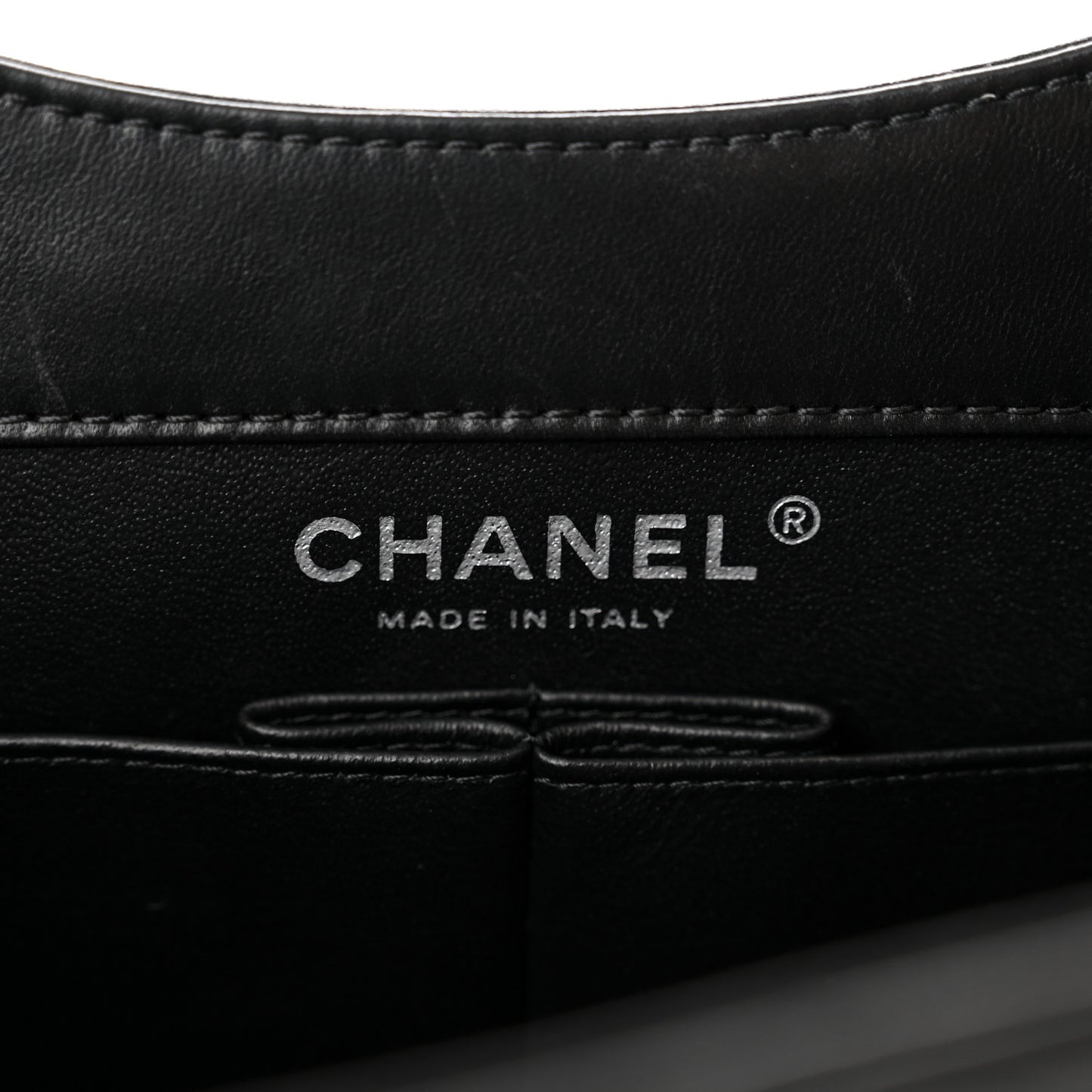 Lambskin Top Handle Logo Flap Black