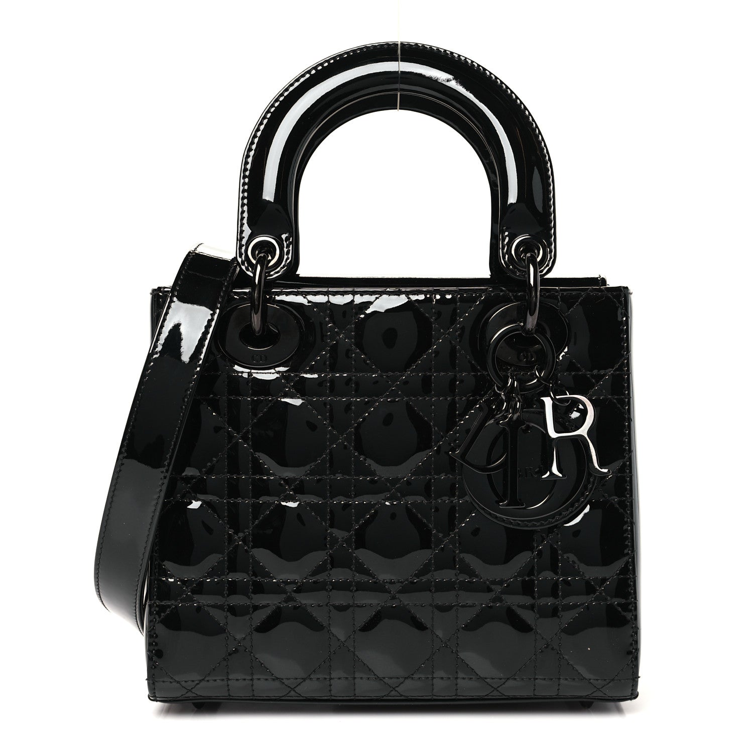 Christian Dior Ultraglossy Patent Cannage Small Lady Dior Black 1 of 10