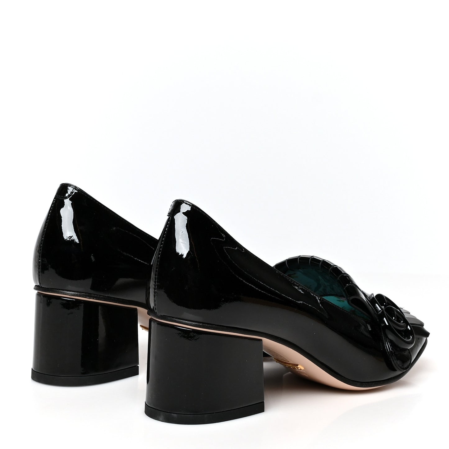 Vernice GG Marmont Fringe 50mm Loafer Pumps 36 Black