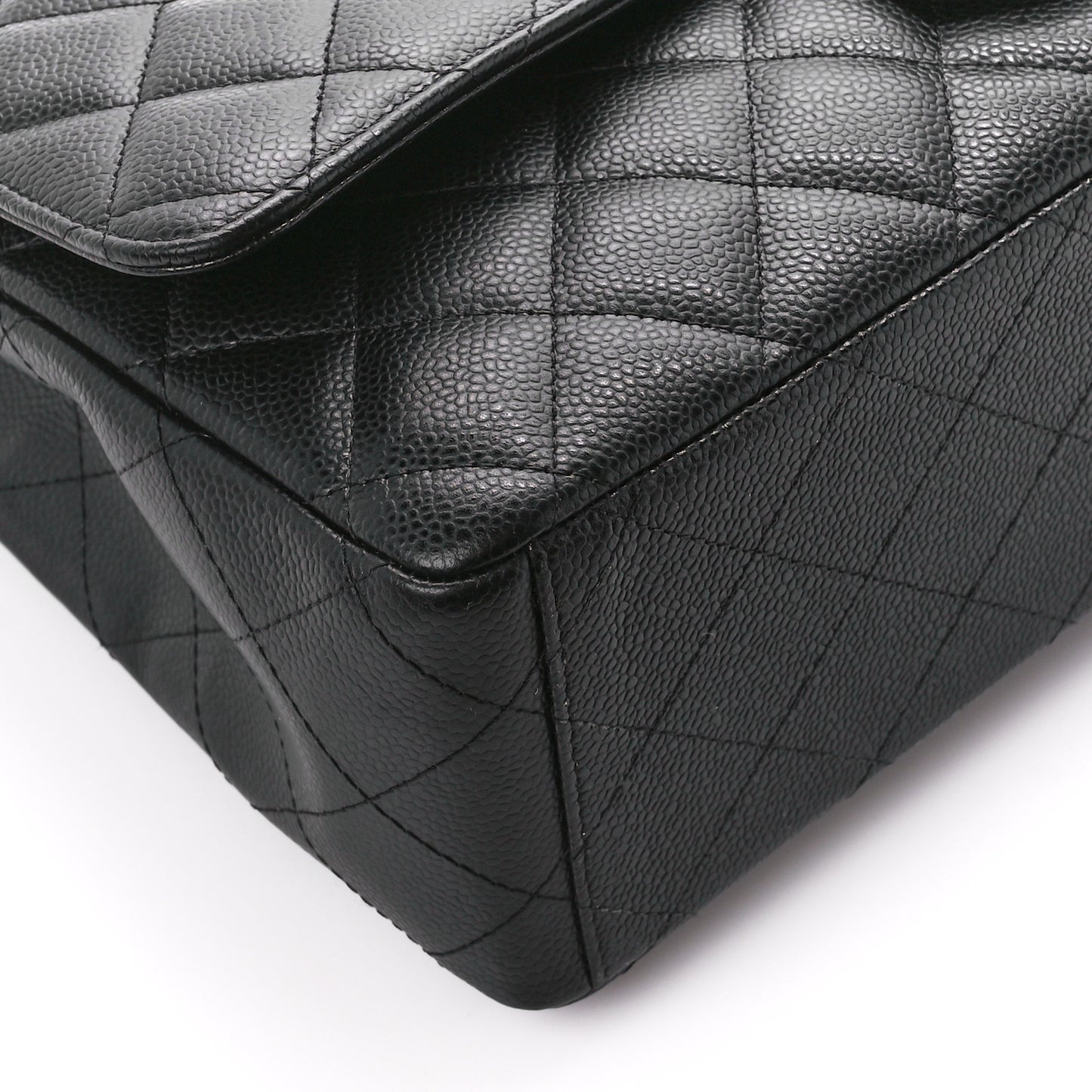 Caviar Quilted Maxi Double Flap Black