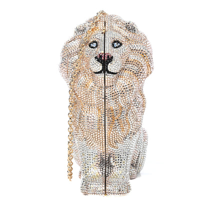 Judith Leiber Swarovski Crystal Lion Minaudiere Clutch Champagne Multicolor 1 of 4