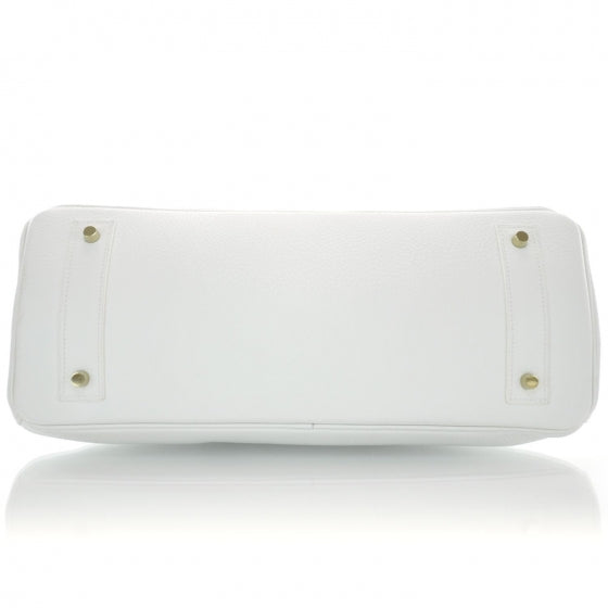 Hermes Taurillon Clemence JPG Shoulder Birkin II 42 White 6 of 10
