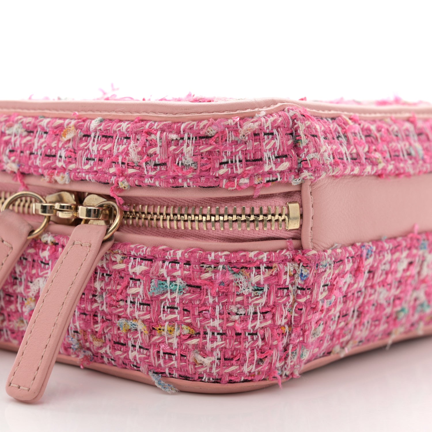 Chanel Tweed Quilted Small CC Filigree Vanity Case Pink 9 of 14