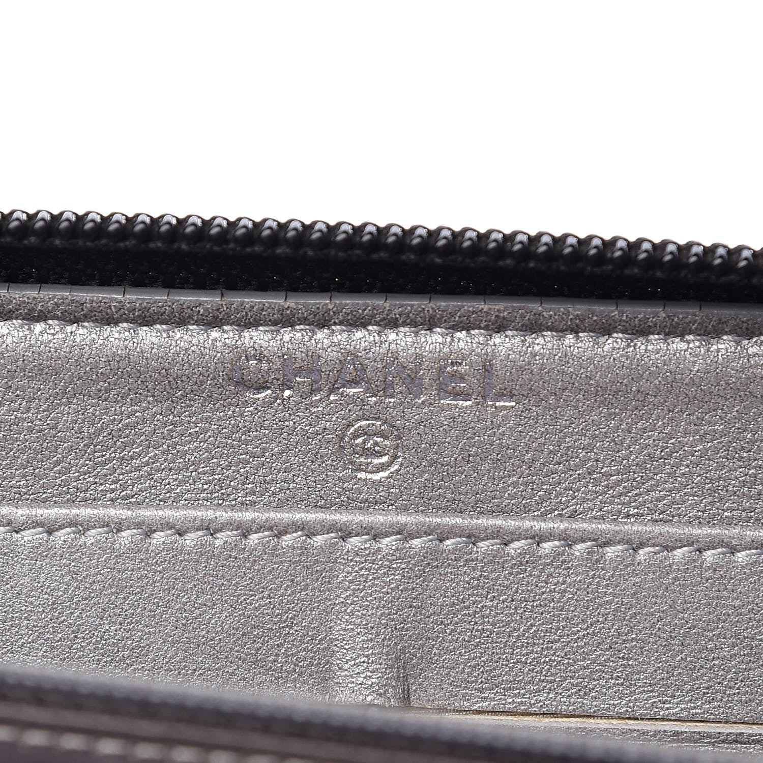 Chanel Lambskin Camellia Embossed Large Zip Around Gusset Wallet Black 6 of 11