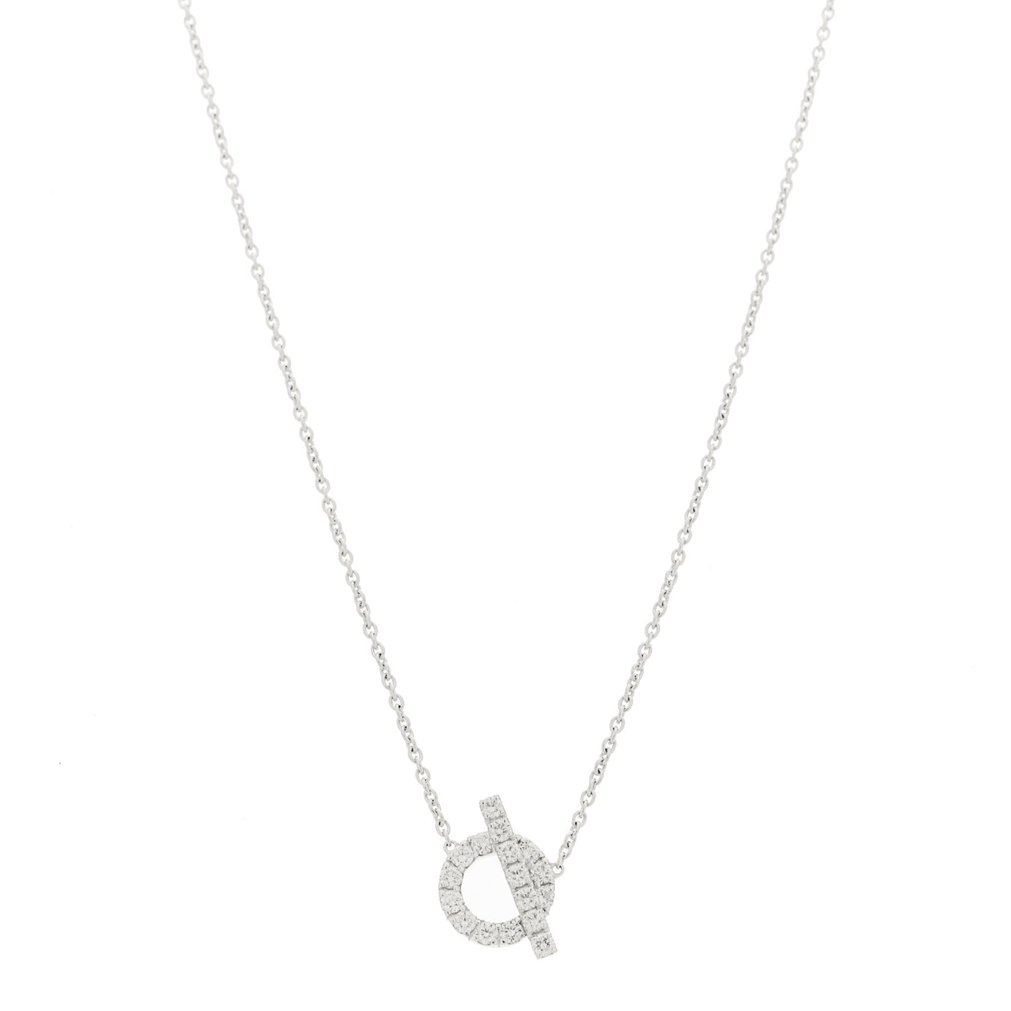 18K White Gold Diamond Finesse Pendant Necklace